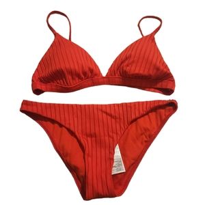 Billabong Red Ribbed Bikini